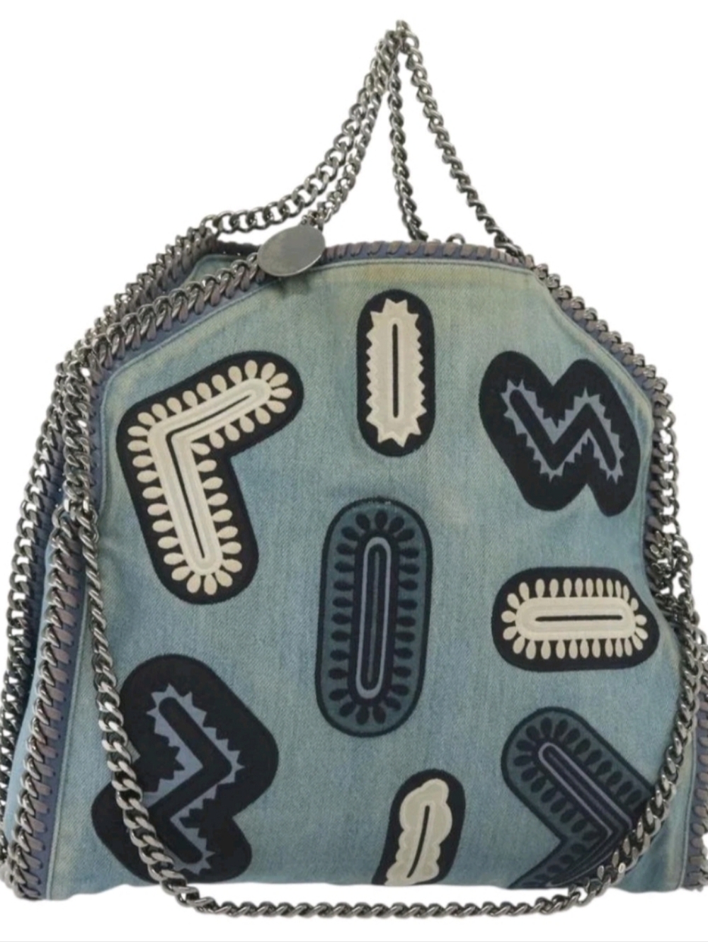 30. Vintage Stella McCartney Denim Blue Patchwork Chain Shoulder Bag